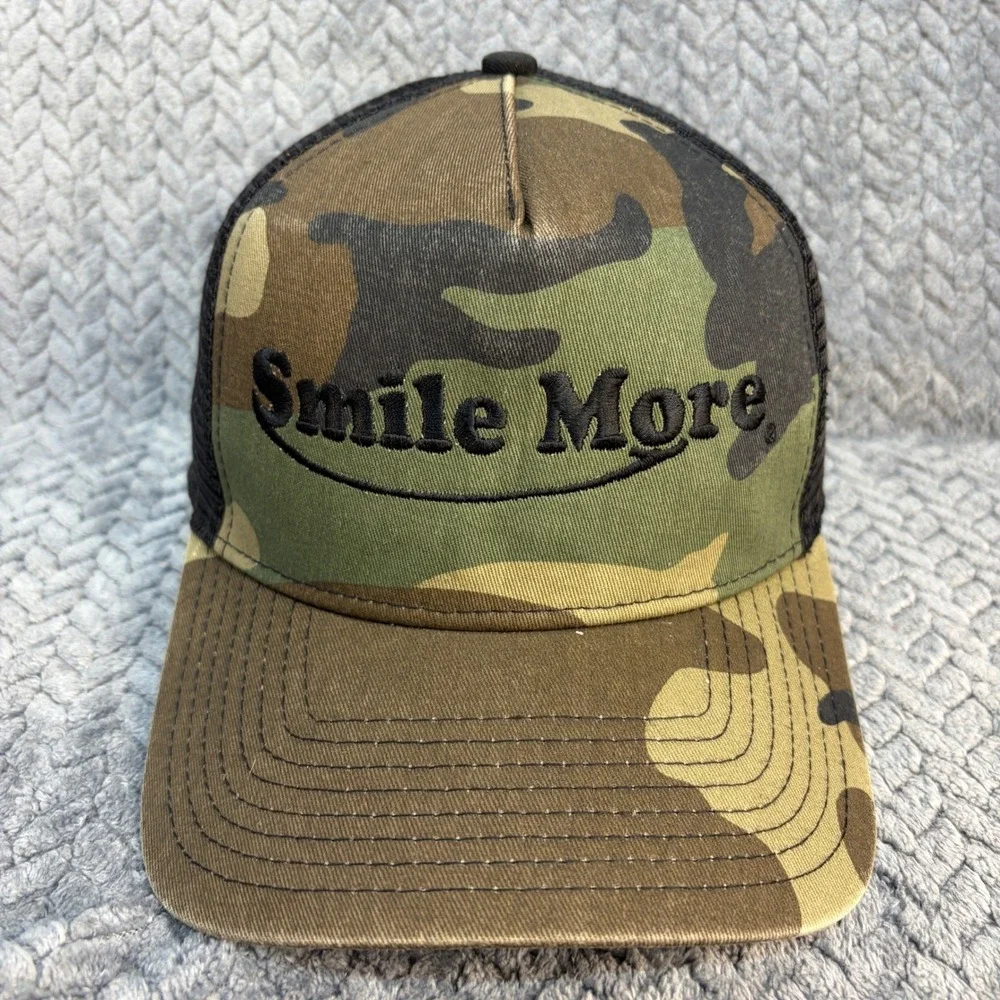 New Era Roman Atwood Smile More Camo Trucker Hat 9FORTY Snapback NE205